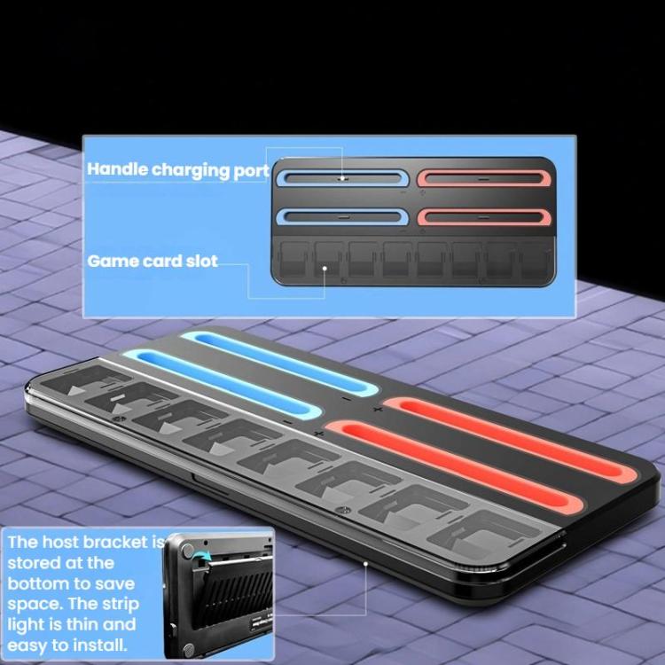 For Nintendo Switch 2 Controller Charging Dock Ultra-thin Stand With 8 Game Card Storage, UT01 Charging Dock