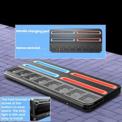 For Nintendo Switch 2 Controller Charging Dock Ultra-thin Stand With 8 Game Card Storage, UT01 Charging Dock