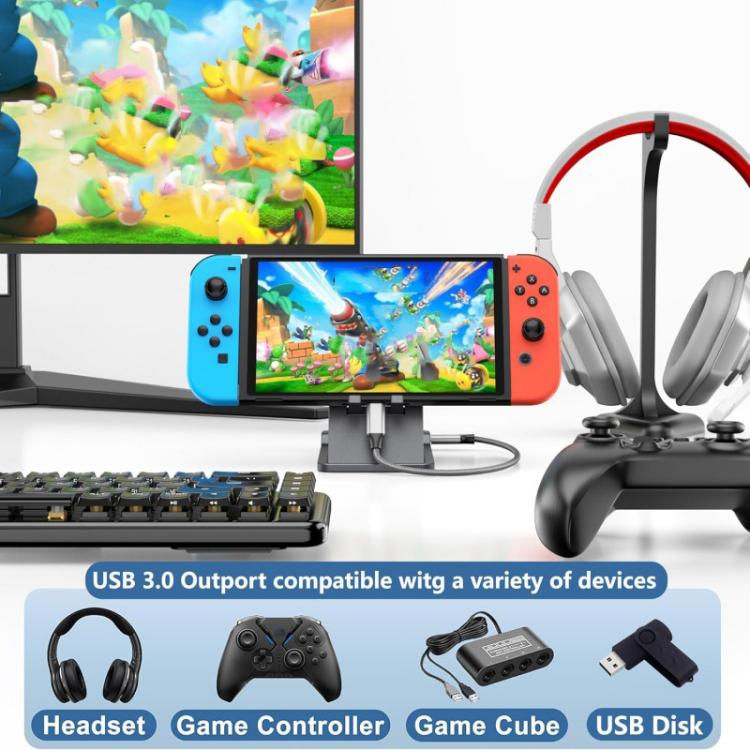 For Nintendo Switch / Switch 2 / Switch OLED Game Console Base HD Video Converter 3 In 1 Expansion Dock For TV Screen Mirroring, Expansion Dock