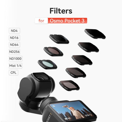 For DJI Osmo Pocket 3 aMagisn Adjustable Magnetic Filter Camera Lens Filters, CPL, ND 1 To 5 Gear, ND 6 To 10 Gear, Mist 1/4, ND4/16/64/256, ND1000