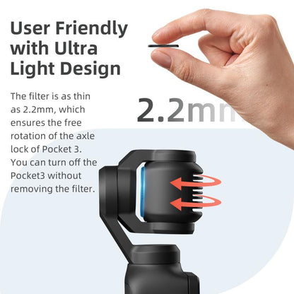 For DJI Osmo Pocket 3 aMagisn Adjustable Magnetic Filter Camera Lens Filters, CPL, ND 1 To 5 Gear, ND 6 To 10 Gear, Mist 1/4, ND4/16/64/256, ND1000