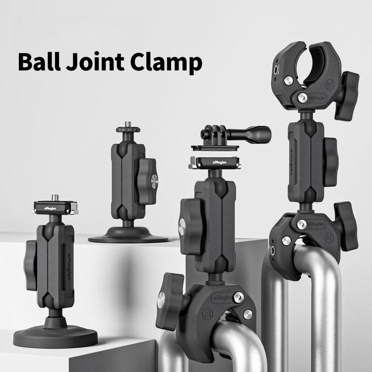 aMagisn Metal Arm Clamp Magnetic Base with 1/4-inch Ball Head For Insta360, DJI, GoPro Cameras, Magnetic Base