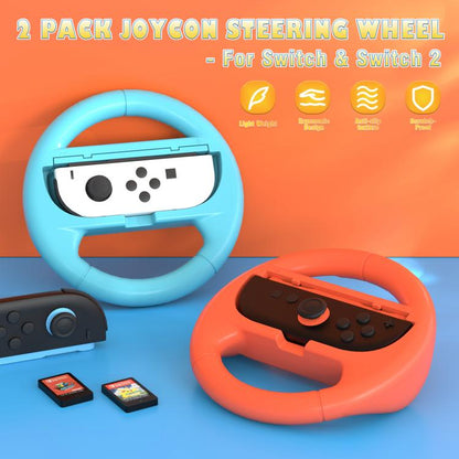 2pcs /Pack Steering Wheel Grip for Nintendo Switch 2/Switch Joy-Con Controllers