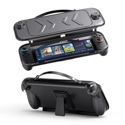 For Nintendo Switch 2 Full-Body Protective Case TPU Base + ABS Cover with Built-in Stand & Carrying Handle