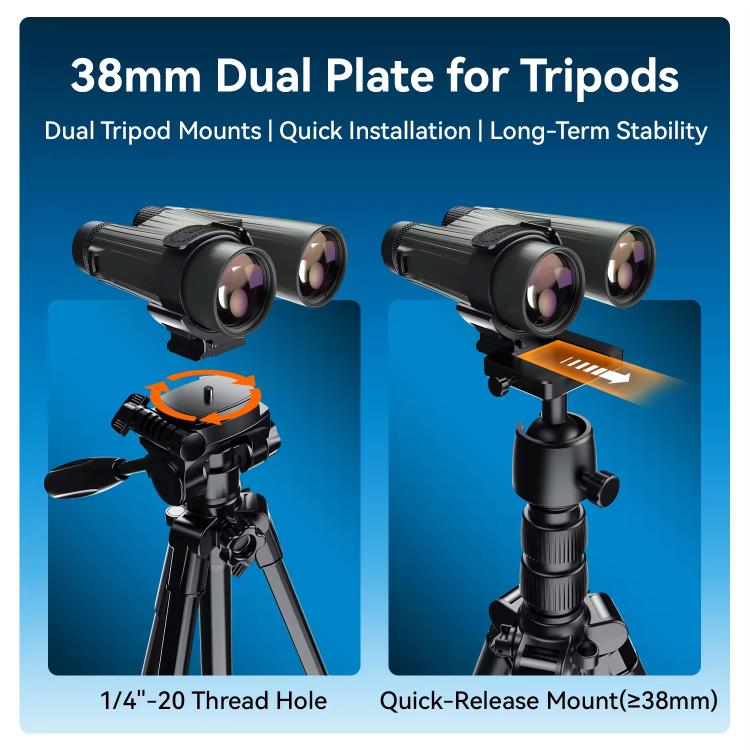 APEXEL BinoClamp Pro Quick-Release Binocular Mount Kit 360-degree Swivel Aluminum Binocular Holder, APL-F007