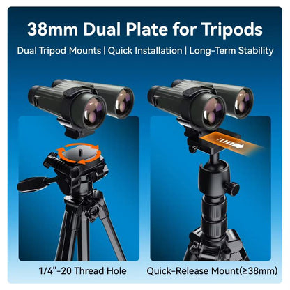 APEXEL BinoClamp Pro Quick-Release Binocular Mount Kit 360-degree Swivel Aluminum Binocular Holder, APL-F007
