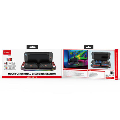 For Nintendo Switch 2 ipega PG-SW2210 Console Joy-Con Controllers Charging Dock, 4 Charging Ports+Touch Control Lighting Effects+12 Game Card Slots, PG-SW2210