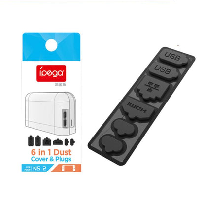 For Nintendo Switch 2 IPega  6-In-1 Precision Dust Plugs Set Multi-Port Protection Kit