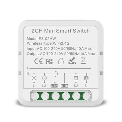 Smart Switch Voice Timer Switch For Amazon Alexa / Google Assistant, FS-02W 1CH WiFi 16A, FS-02W 1CH WiFi+Bluetooth 16A, FS-02HW 2CH WiFi+Bluetooth 16A, FS-02HW 2CH WiFi+Bluetooth 10A, FS-03W5 3CH WiFi+Bluetooth 10A, FS-04W5 4CH WiFi+Bluetooth 5A
