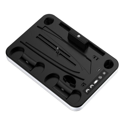 JYS Charging Display Station for PS5/PS5 Slim/PS Portal Dual Controller Dock with Cooling Fan & Headphone Hook