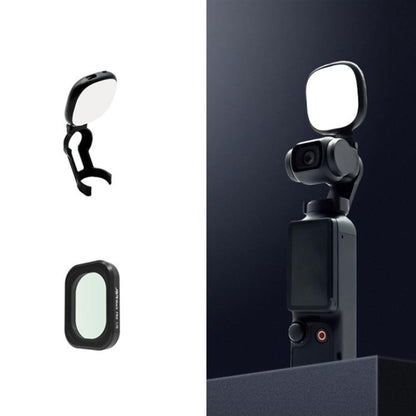 For DJI Osmo Pocket 3 JSR Fixed Frame Head Fill Light, Single Fill Light, With Widening Lens, With Black Soft 1/4 Filter, With Black Soft 1/8 Filter, With Soft Focus Lens, With Black Soft 1/4+Black Soft 1/8+Soft Focus Lens, With Wide Angle 4 In 1