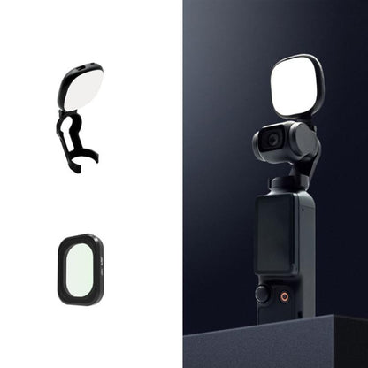 For DJI Osmo Pocket 3 JSR Fixed Frame Head Fill Light, Single Fill Light, With Widening Lens, With Black Soft 1/4 Filter, With Black Soft 1/8 Filter, With Soft Focus Lens, With Black Soft 1/4+Black Soft 1/8+Soft Focus Lens, With Wide Angle 4 In 1