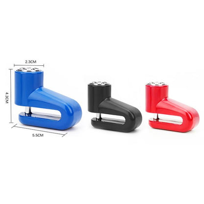 Bicycle Disc Brake Lock Portable Motorcycle Reminder Rope Lock Accessories, Blue, Red, Black