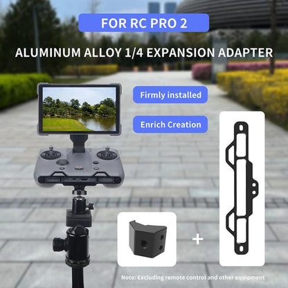 For DJI RC Pro 2 Aluminum Alloy 1/4-inch Tripod Adapter Mounting Bracket, With  1/4-inch Tripod Adapter