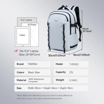 Large Capacity Sports & Travel Backpack 15.6 Inch Lightweight Business Laptop Bag