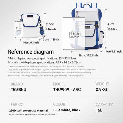 School Backpack 14-Inch Laptop Bag With Flip-Top For Travel, Work & Daily Use, Black Regular, Blue Regular, Black Magnetic, Blue Magnetic