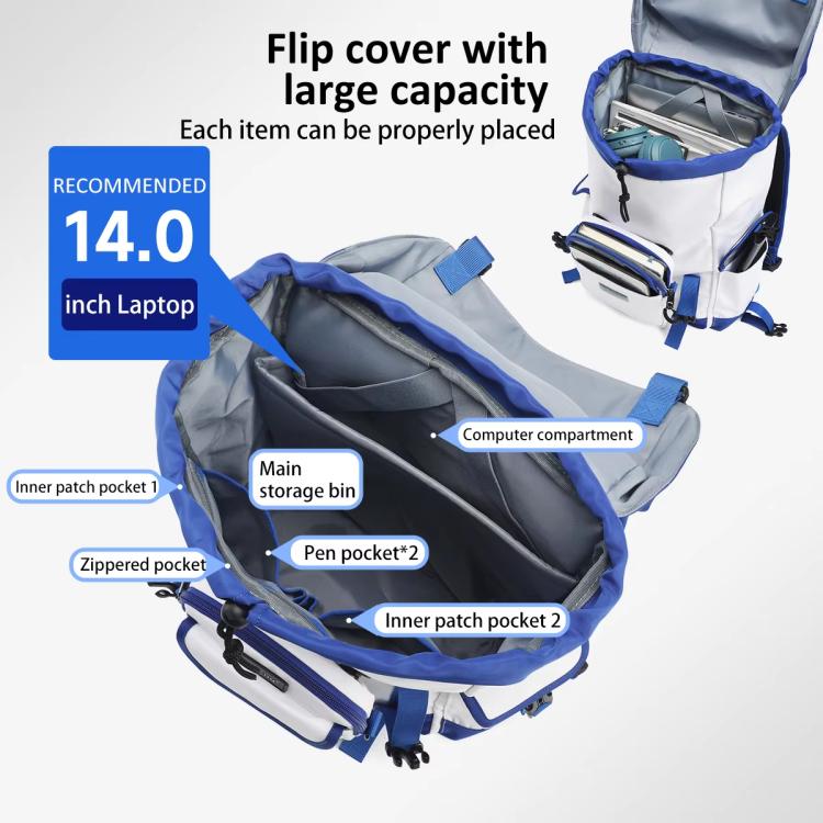 School Backpack 14-Inch Laptop Bag With Flip-Top For Travel, Work & Daily Use, Black Regular, Blue Regular, Black Magnetic, Blue Magnetic