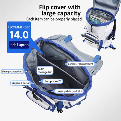 School Backpack 14-Inch Laptop Bag With Flip-Top For Travel, Work & Daily Use, Black Regular, Blue Regular, Black Magnetic, Blue Magnetic