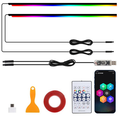 3 Control App Remote Control Colorful Car Interior Ambient Lighting Modified LED Acrylic USB Car Ambient Lighting, 110cm+75cm x 4+35cm+Footlight x 4 10 In 1, 110cm+75cm x 4+35cm 6 In 1, 110cm, 110cm x 2 2 In 1, 110cm x 3 3 In 1, 110cm x 4 4 In 1