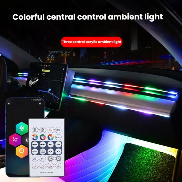 3 Control App Remote Control Colorful Car Interior Ambient Lighting Modified LED Acrylic USB Car Ambient Lighting, 110cm+75cm x 4+35cm+Footlight x 4 10 In 1, 110cm+75cm x 4+35cm 6 In 1, 110cm, 110cm x 2 2 In 1, 110cm x 3 3 In 1, 110cm x 4 4 In 1