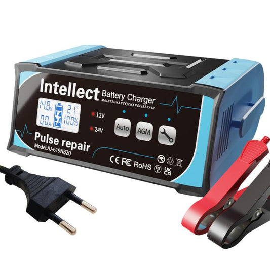 12V/24V Car Battery Charger Intelligent Pulse Lead-acid Battery Repair, EU Plug, US Plug, UK Plug, AU Plug