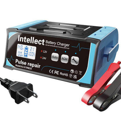12V/24V Car Battery Charger Intelligent Pulse Lead-acid Battery Repair, US Plug, UK Plug, AU Plug