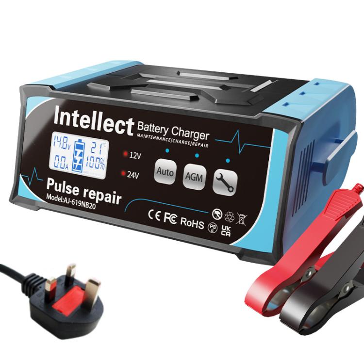 12V/24V Car Battery Charger Intelligent Pulse Lead-acid Battery Repair, US Plug, UK Plug, AU Plug