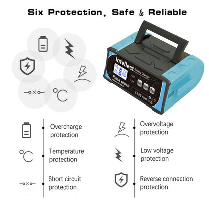 12V/24V Car Battery Charger Intelligent Pulse Lead-acid Battery Repair, US Plug, UK Plug, AU Plug