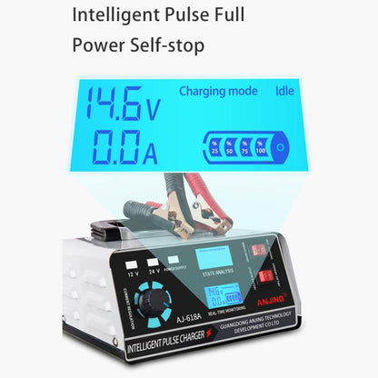 ANJING 12-24V Car Motorcycle Battery Charger Pure Copper Intelligent Pulse Repair, EU Plug, US Plug, UK Plug, AU Plug