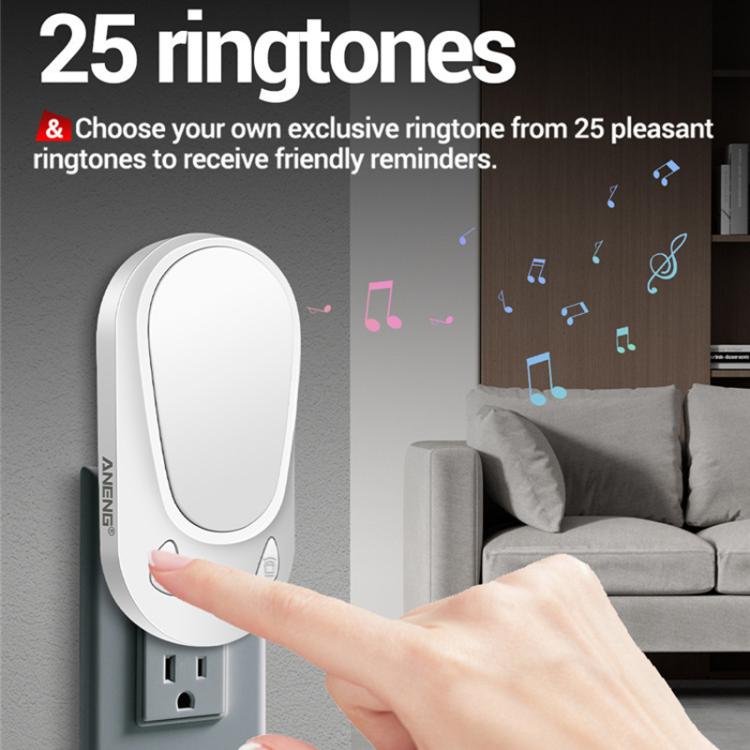 ANENG Home Intelligent Electronic Remote Control Waterproof Wireless Doorbell, One Press One Ring, One Press Two Rings, Two Presses One Ring