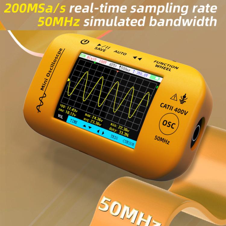 Miniature Oscilloscope Signal Generator Rechargeable Handheld Color Screen 50MHz Oscilloscope, OT4