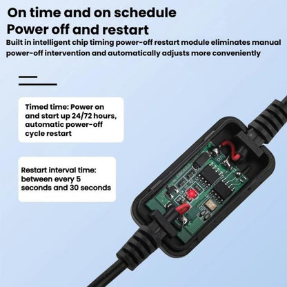 HuaGu 30cm Router Timed Restart Line Controller Power Failure Smart Reset Connection Cable WiFi Relay, 24H White, 24H Black, 24H Transparent, 72H White, 72H Black, 72H Transparent