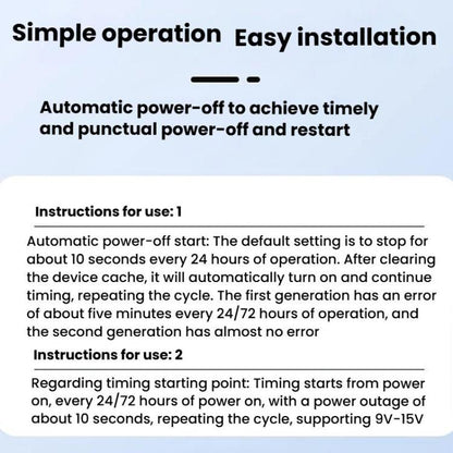 HuaGu 30cm Router Timed Restart Line Controller Power Failure Smart Reset Connection Cable WiFi Relay, 24H White, 24H Black, 24H Transparent, 72H White, 72H Black, 72H Transparent