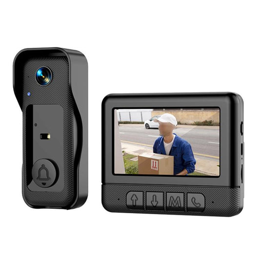 X6 Home Intelligent Infrared Night Vision Wireless Video Doorbell With 4.3-Inch Display, Black+64G, X6