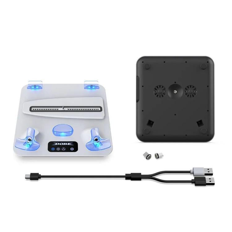 For PS5 / PS5 Slim / PS VR2 DOBE TP5-3550 Game Console Cooling Base Controller Charging Stand + Headphone Hanger, TP5-3550