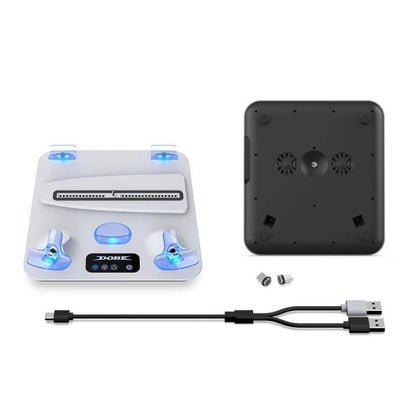 For PS5 / PS5 Slim / PS VR2 DOBE TP5-3550 Game Console Cooling Base Controller Charging Stand + Headphone Hanger, TP5-3550