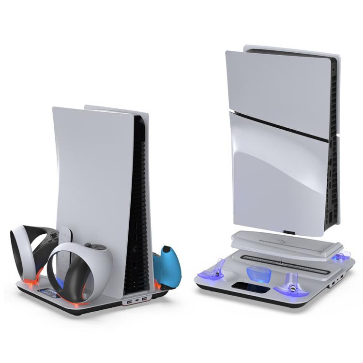 For PS5 / PS5 Slim / PS VR2 DOBE TP5-3550 Game Console Cooling Base Controller Charging Stand + Headphone Hanger, TP5-3550