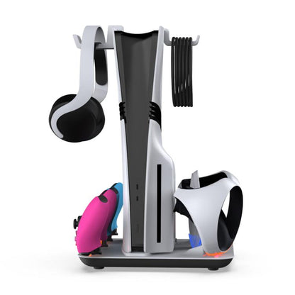 For PS5 / PS5 Slim / PS VR2 DOBE TP5-3550 Game Console Cooling Base Controller Charging Stand + Headphone Hanger, TP5-3550