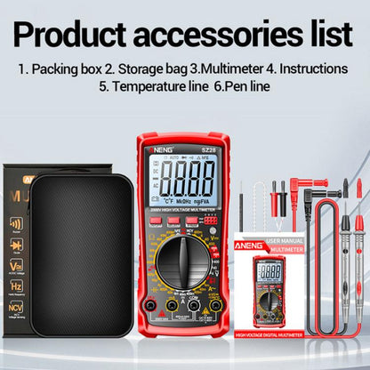 ANENG 2000V High Voltage High Precision Photovoltaic Digital Multimeter, SZ28 Red, SZ28 Black