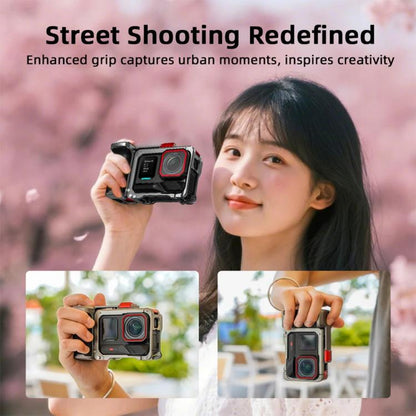 For Insta360 Ace Pro 2 / Ace Pro Flymile Xplorer Grip Kit Street Photography Handle Metal Cage Case, Xplorer Grip