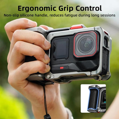 For Insta360 Ace Pro 2 / Ace Pro Flymile Xplorer Grip Kit Street Photography Handle Metal Cage Case, Xplorer Grip
