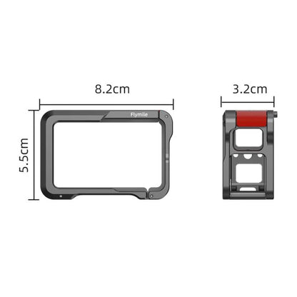 For DJI Action 5 Pro/Action 4/Action 3 Flymile Aluminum Alloy Camera Cage Protective Metal Frame, AC4003 Cage