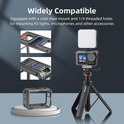 For DJI Action 5 Pro/Action 4/Action 3 Flymile Aluminum Alloy Camera Cage Protective Metal Frame, AC4003 Cage