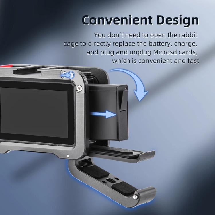 For DJI Action 5 Pro/Action 4/Action 3 Flymile Aluminum Alloy Camera Cage Protective Metal Frame, AC4003 Cage