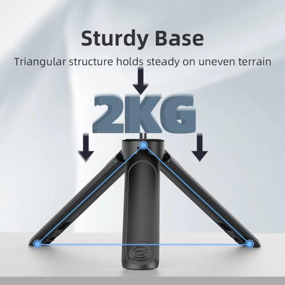 Flymile Extendable Mini Tripod With 1/4-Inch Screw For Action Cameras, Phone Clip Set, Nut Adapter Set