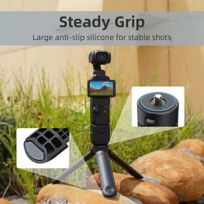 Flymile Extendable Mini Tripod With 1/4-Inch Screw For Action Cameras, Phone Clip Set, Nut Adapter Set