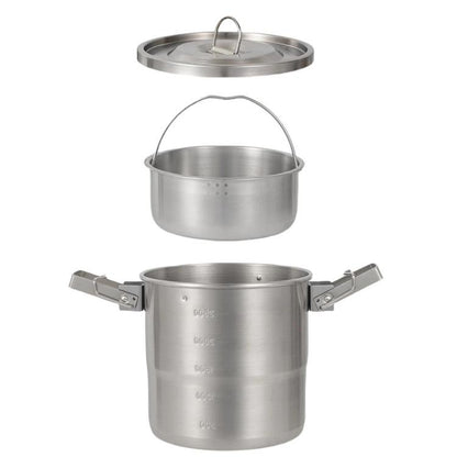 3000ml 16cm Heightened Outdoor Pots 304 Stainless Steel Outdoor Cooking Kettles, CLS Handle, CLS Dual-ear