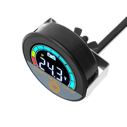 DC 8-100V Lithium Lead-acid Battery Circular Digital Display Meter, Embedded Installation, Handlebar Installation
