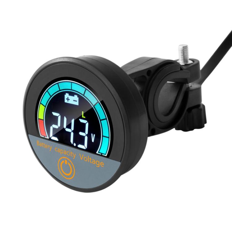DC 8-100V Lithium Lead-acid Battery Circular Digital Display Meter, Embedded Installation, Handlebar Installation