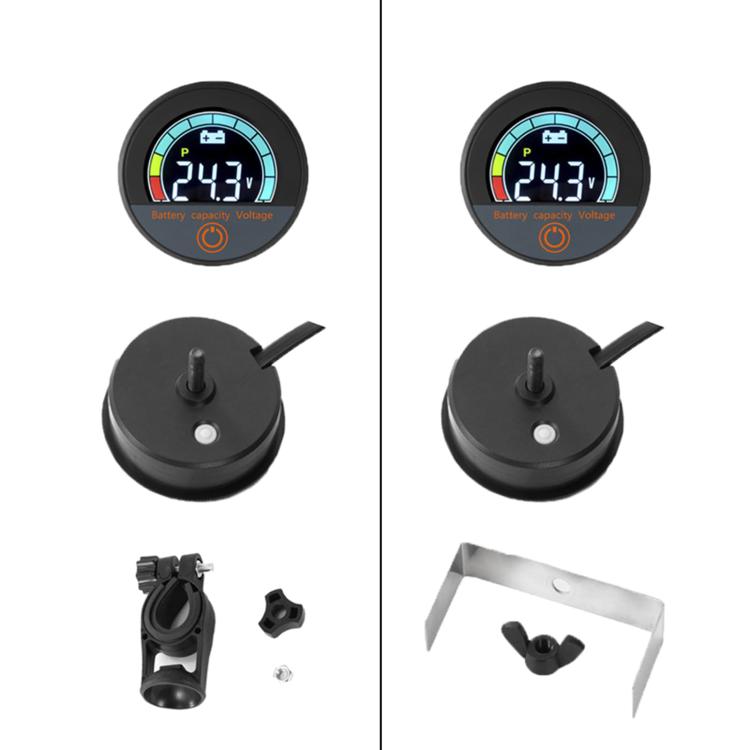 DC 8-100V Lithium Lead-acid Battery Circular Digital Display Meter, Embedded Installation, Handlebar Installation